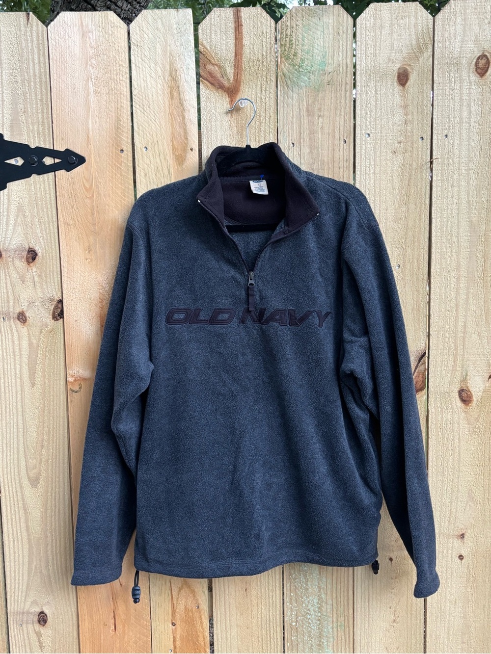 Old Navy Men's Dark Charcoal Half-Zip Fleece Pullover